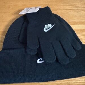 Winter Nike Kids 2 Piece Set Hat & Gloves Dark Blue Warm Winter